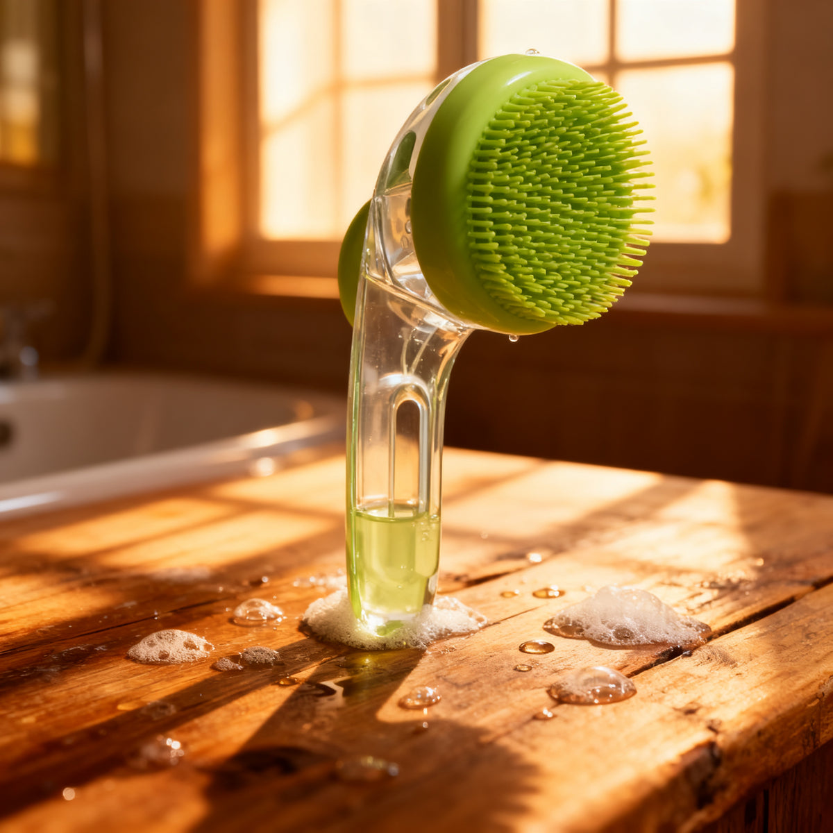 Dog Shampoo Brush Bathing Brush for Dog Bath Gentle Scrub Massager with Soap Dispenser Portable Washer Tool for Shower Massage
