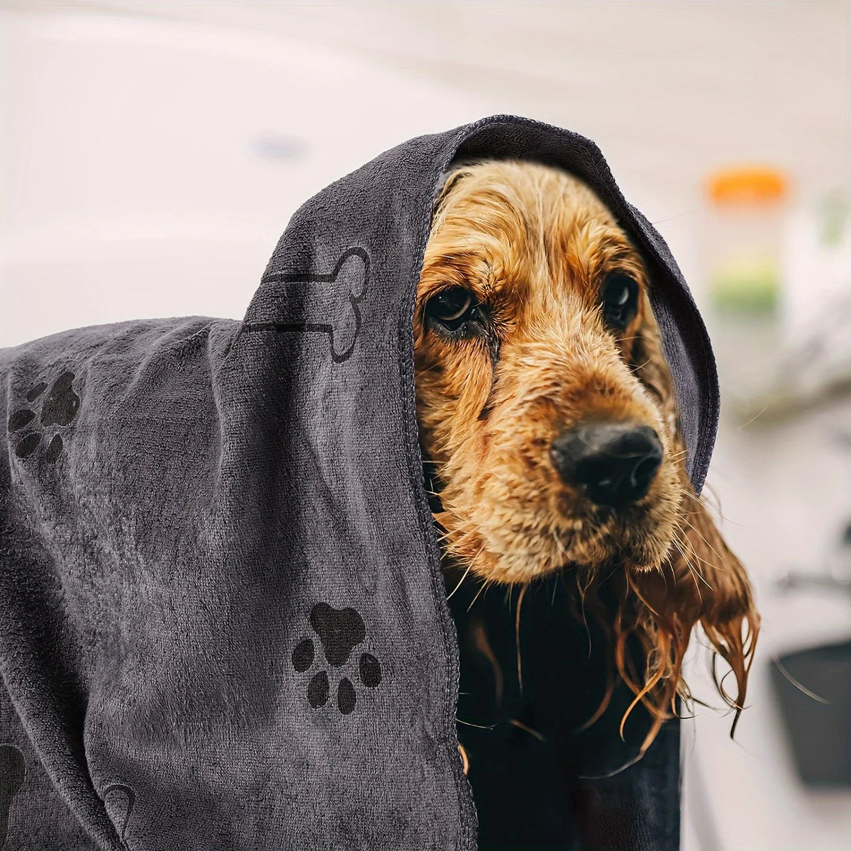 Dog Towel Drying Dog Cat Pet Towel, Puppy Microfiber Quick-Drying Dog Claw Bath Towel, Pet Bath Products Absorbent Medium Dog